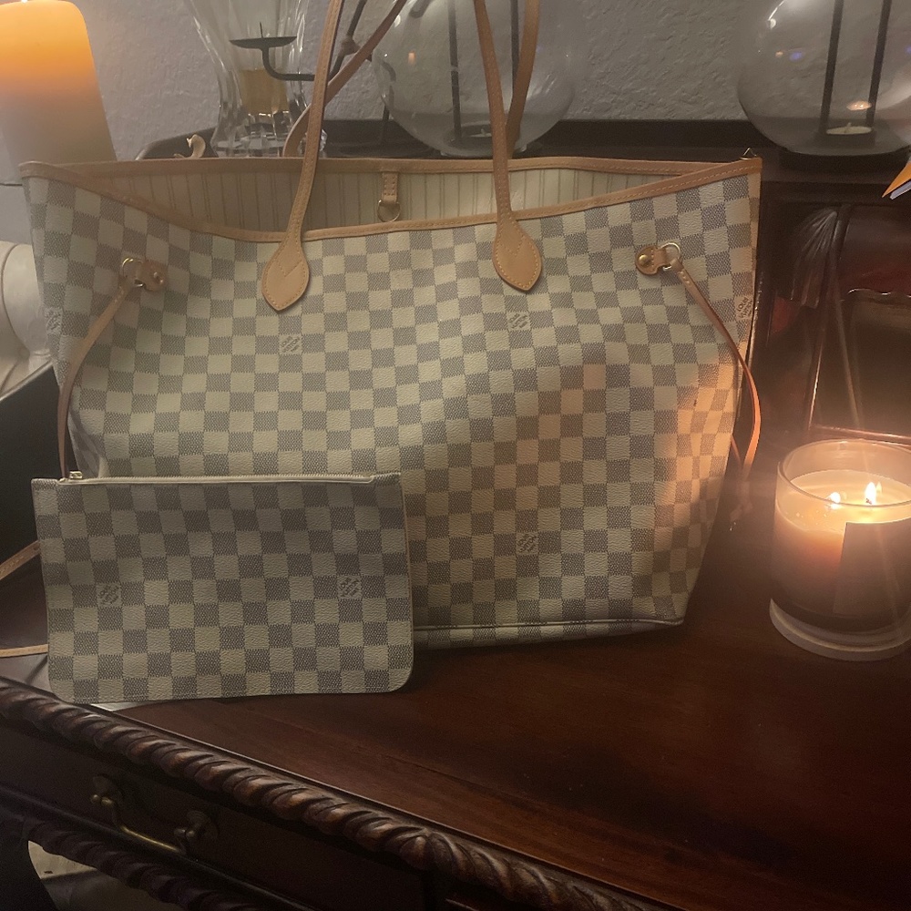 Blue never full bag and matching wallet